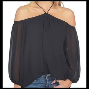 I. State NWT Off The Shoulder Chiffon Top Sz S